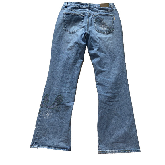 Coldwater Creek Women Size 10 Jeans Bootcut Floral Boho Hippie Y2K Denim - Picture 9 of 10